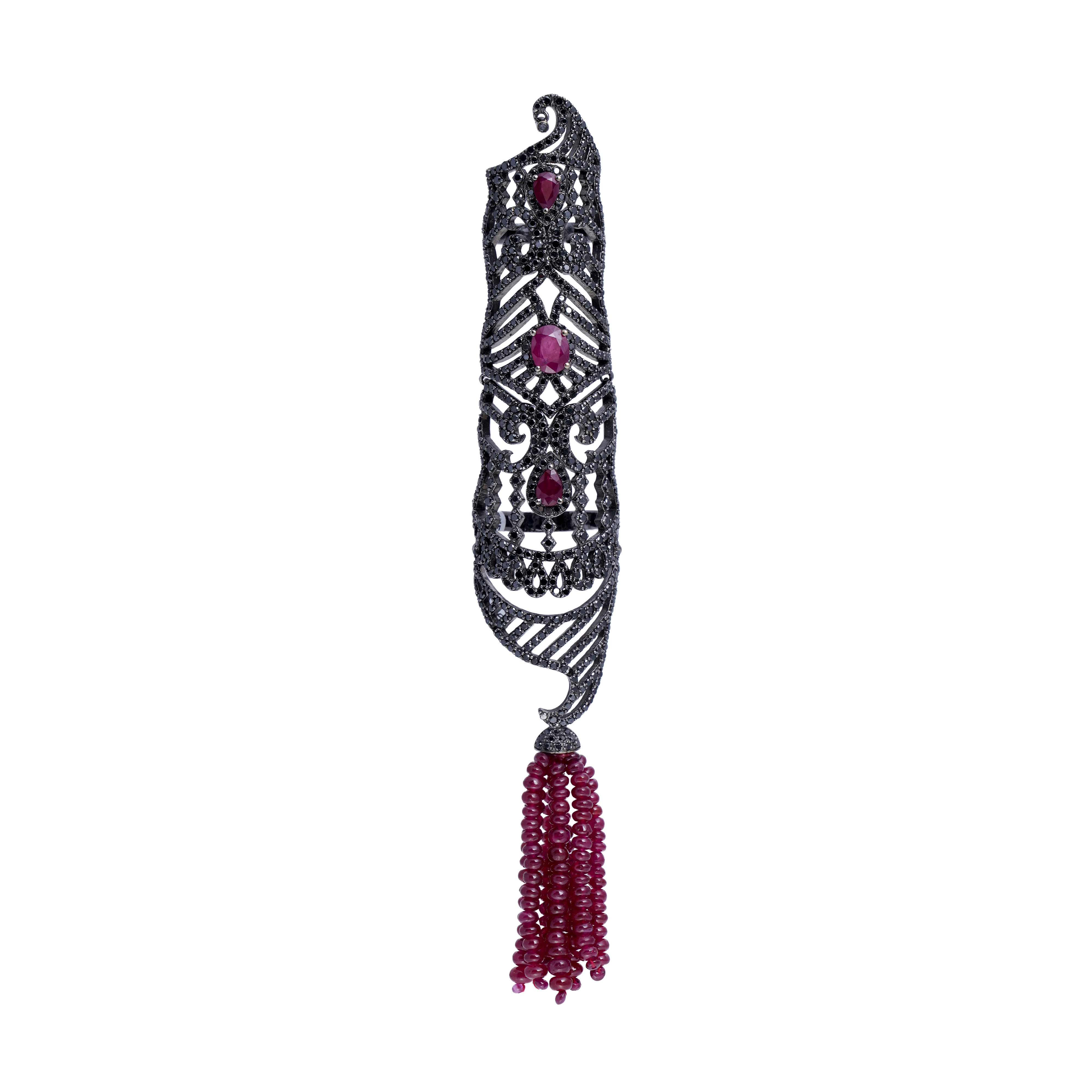 Mehraja Ring - Black Diamond- Ruby