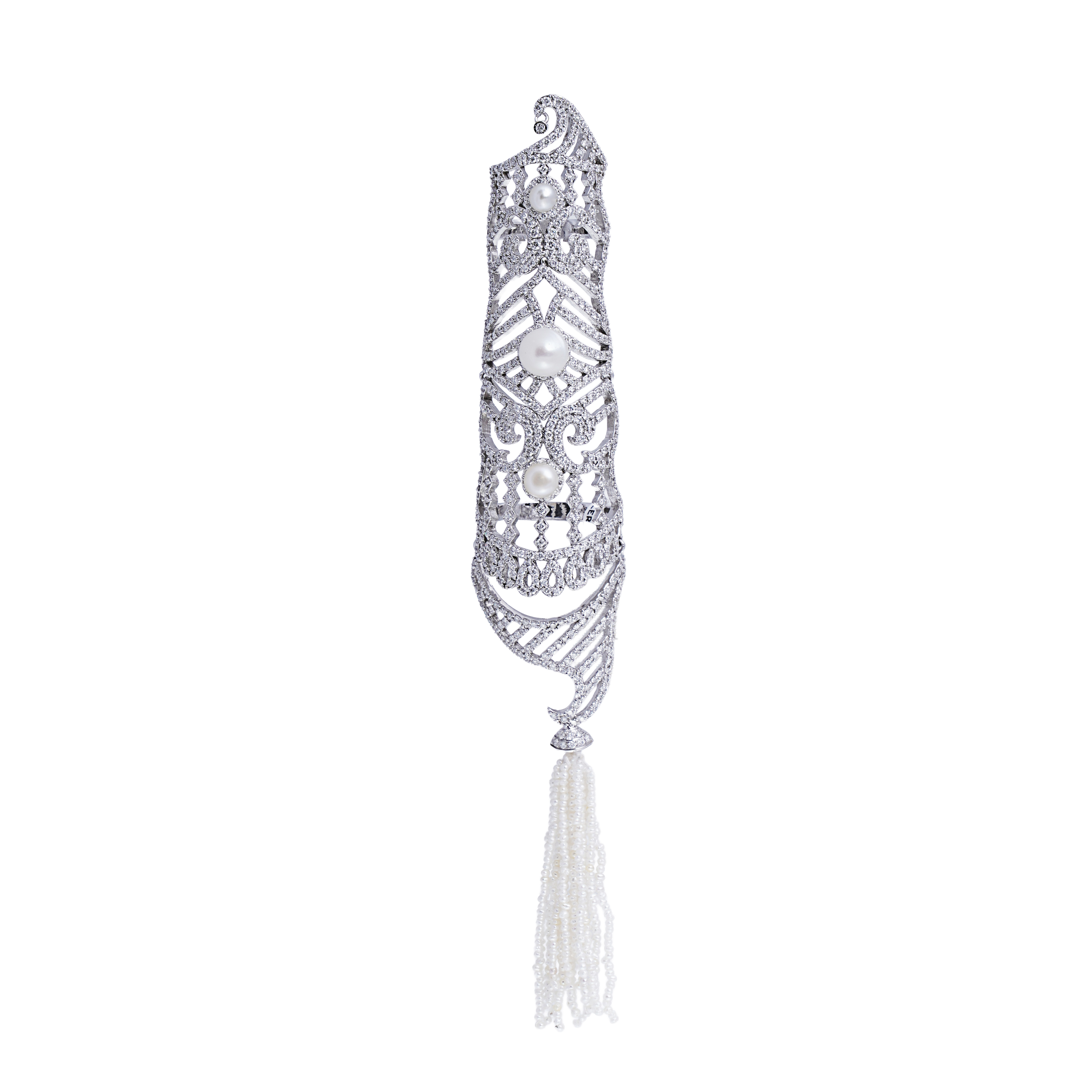 Mehraja Ring - White Diamond - Natural Pearl