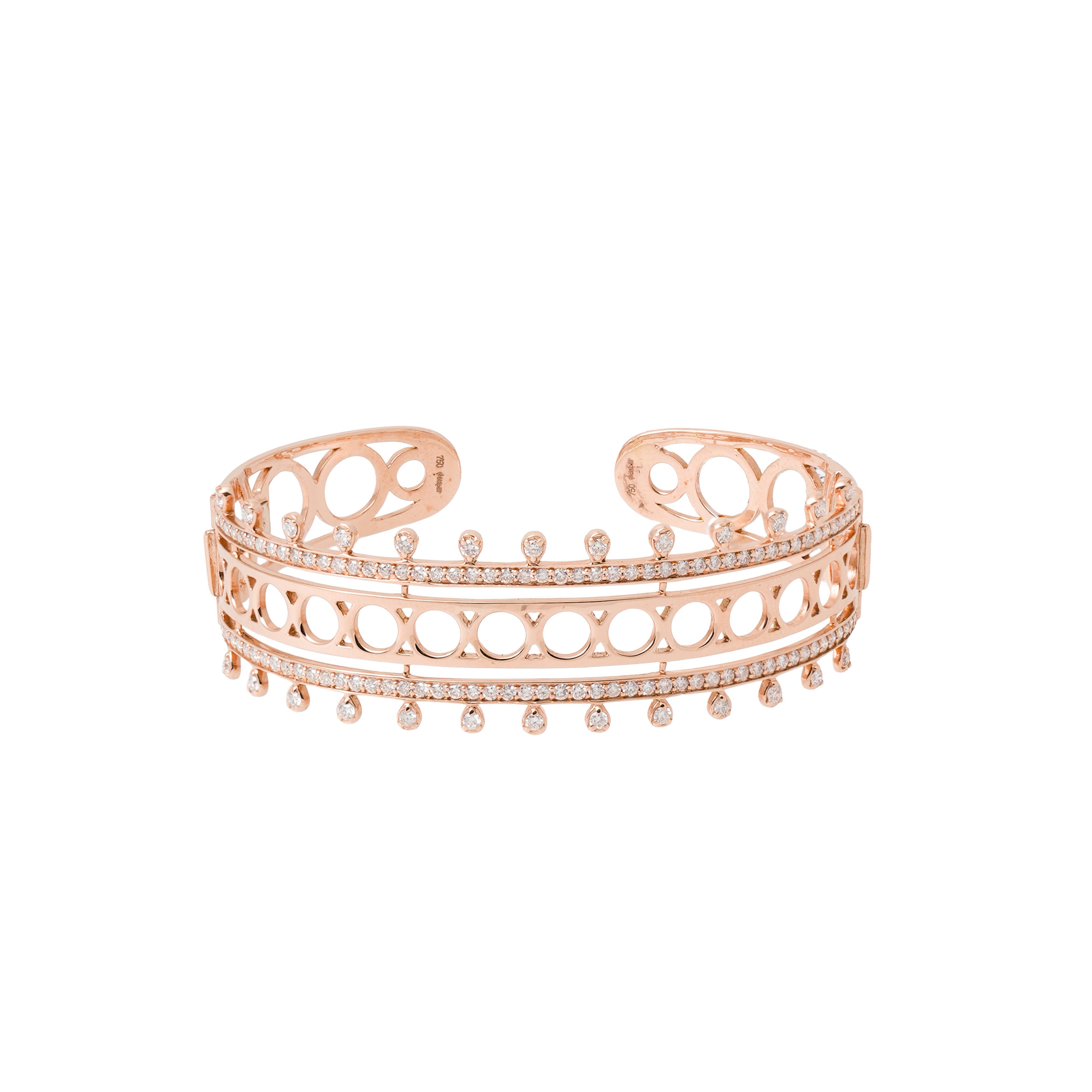 Henna Classic Half Diamond - Rose Gold Bangle