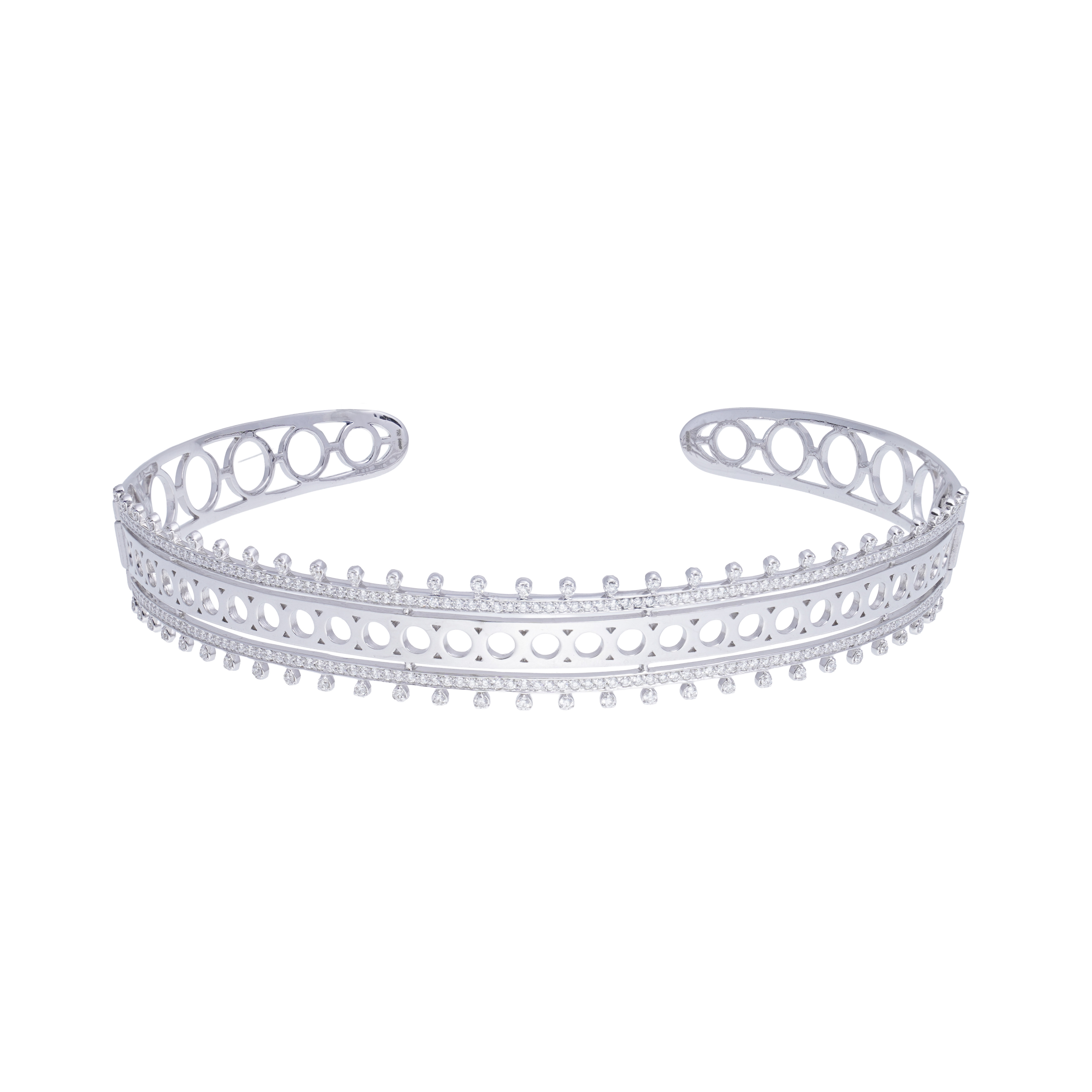 Henna Classic Half Diamond - White Gold Choker