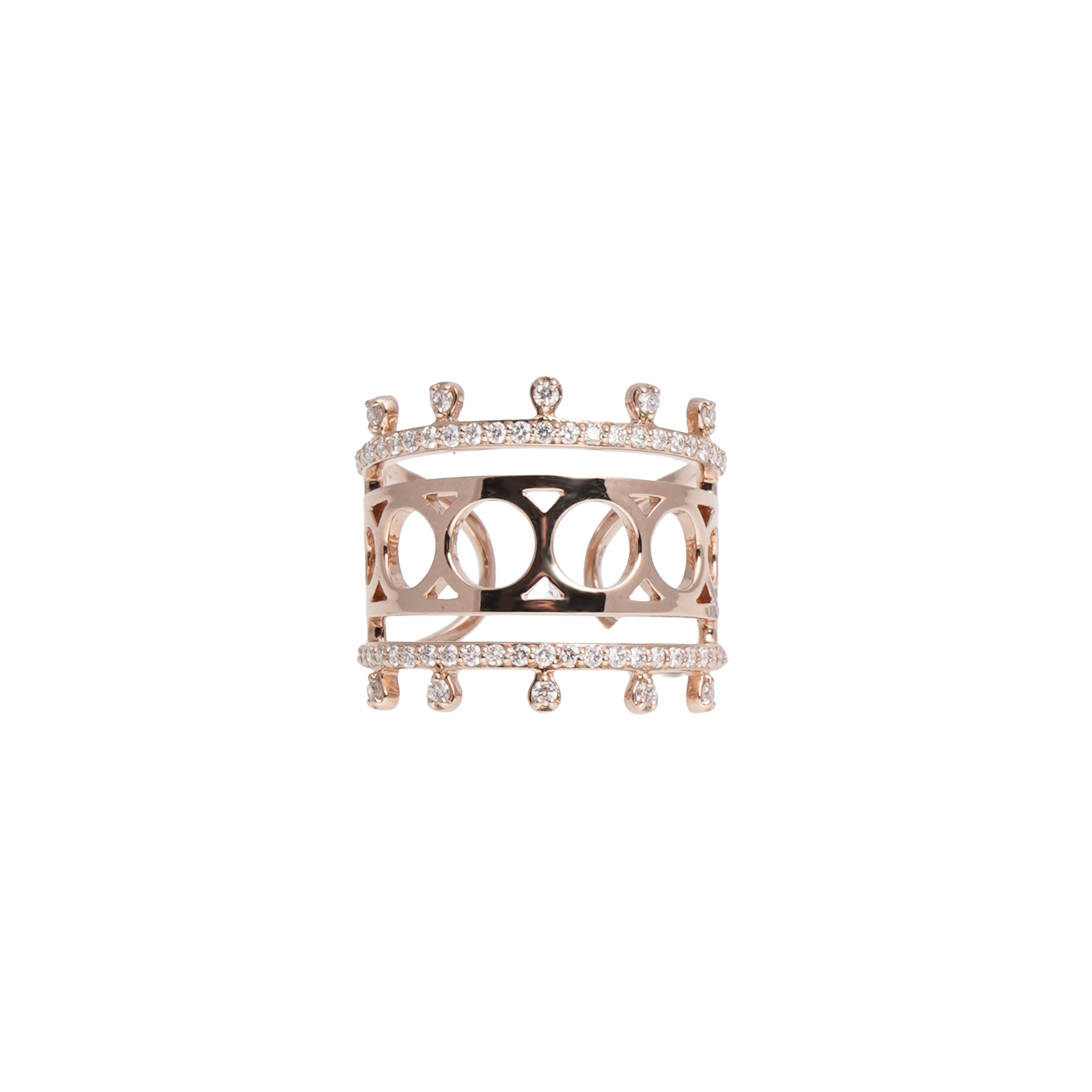 Henna Classic Half Diamond - Rose Gold Ring