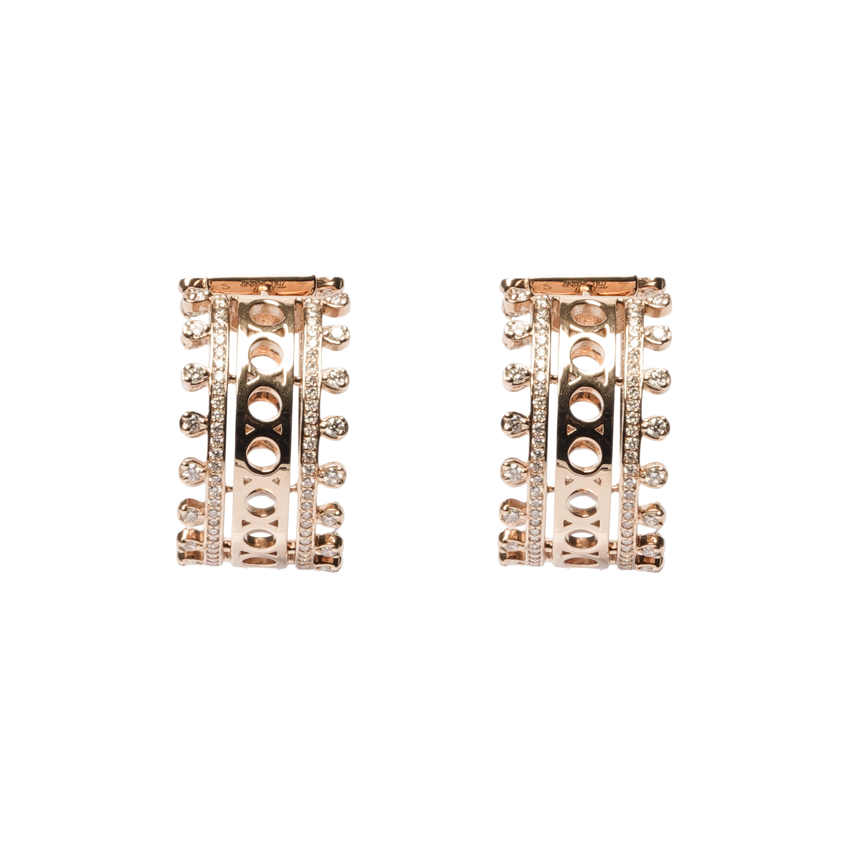 Henna Classic Half Diamond- Yellow Gold Earrings