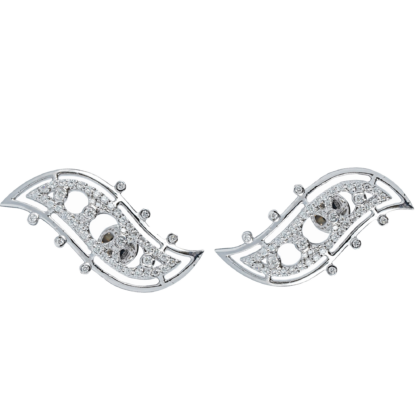 Maha Classic - White Gold Earrings