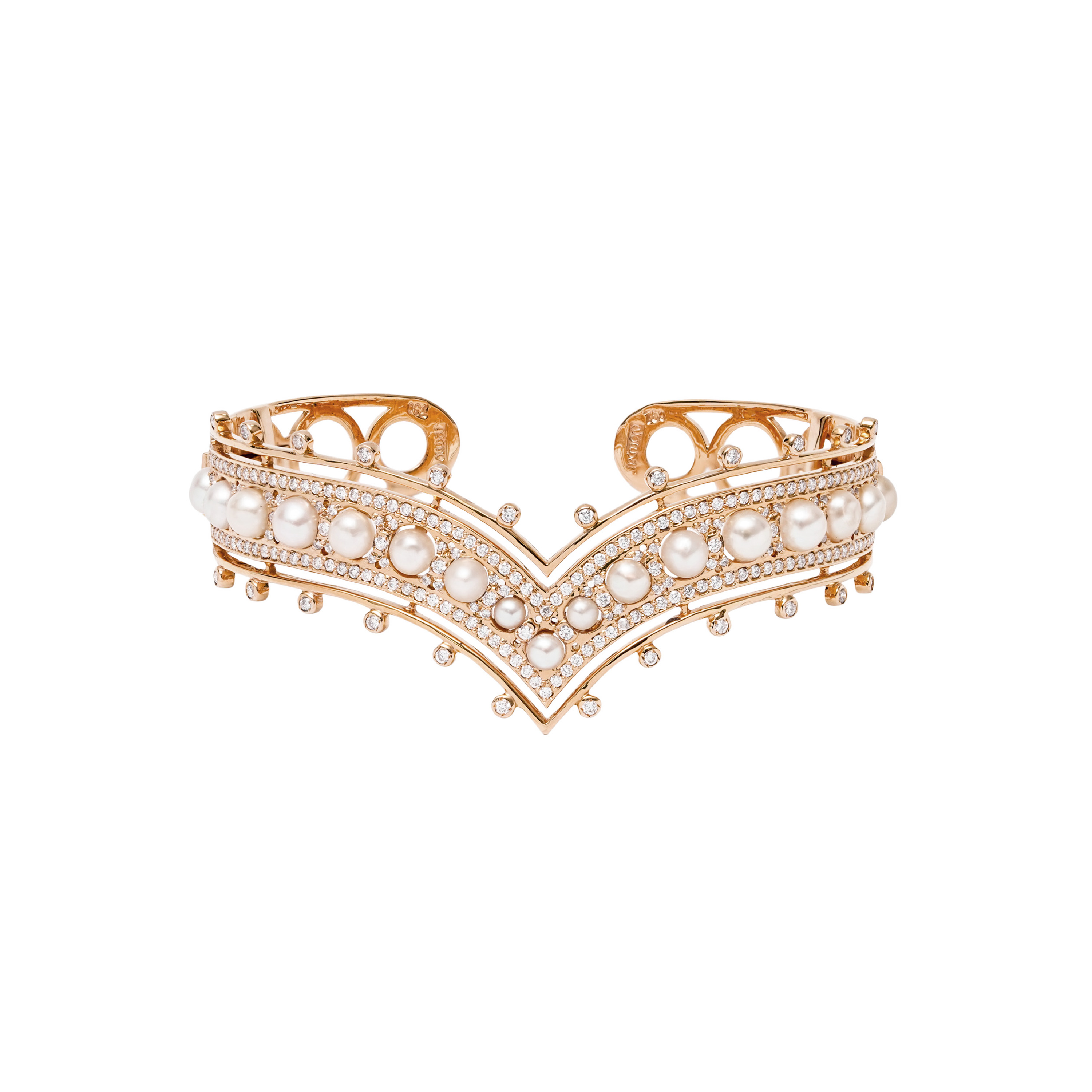 Maha Bangle – Rose Gold with Natural Pearl