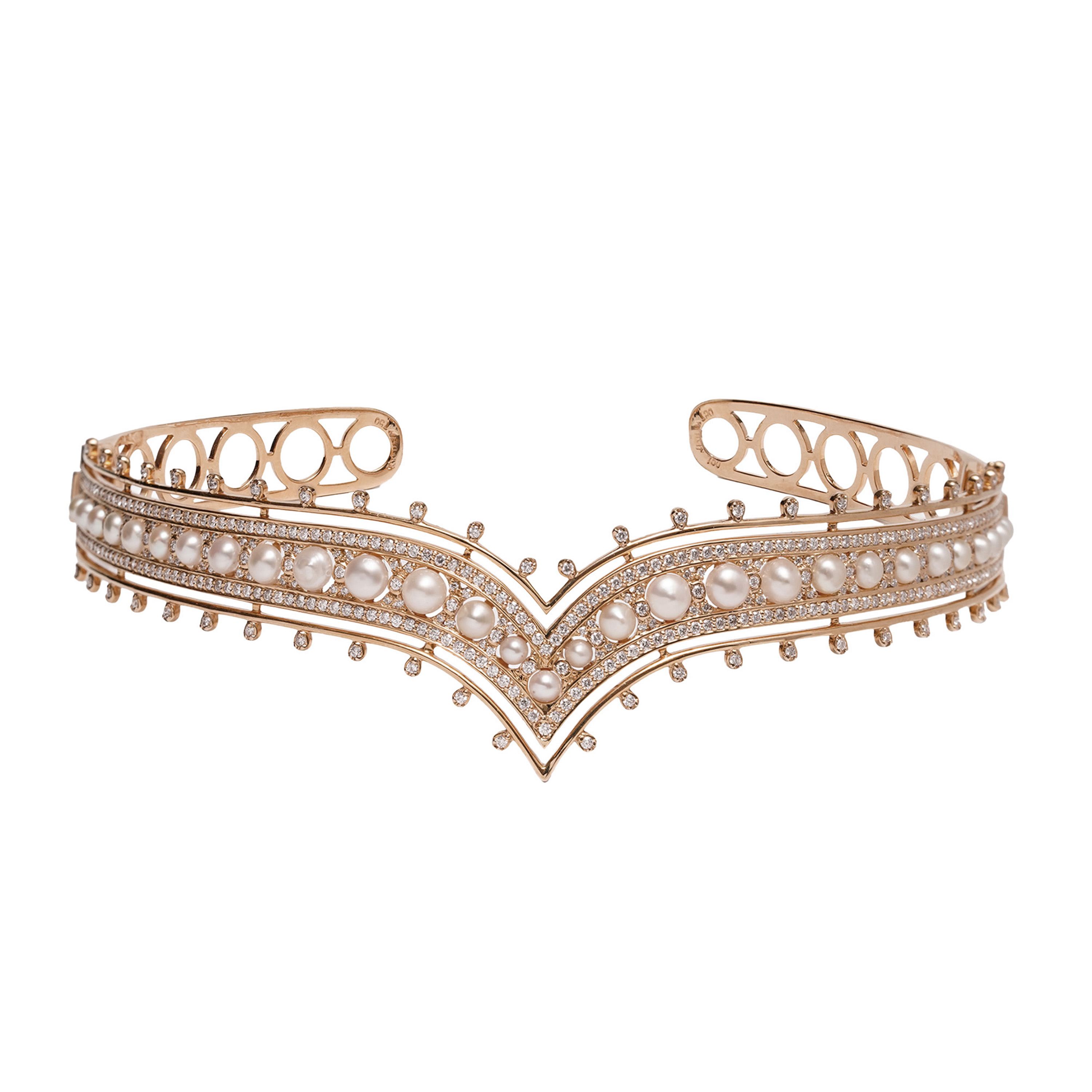 Maha Collection – Yellow Gold with Natural Pearl Choker